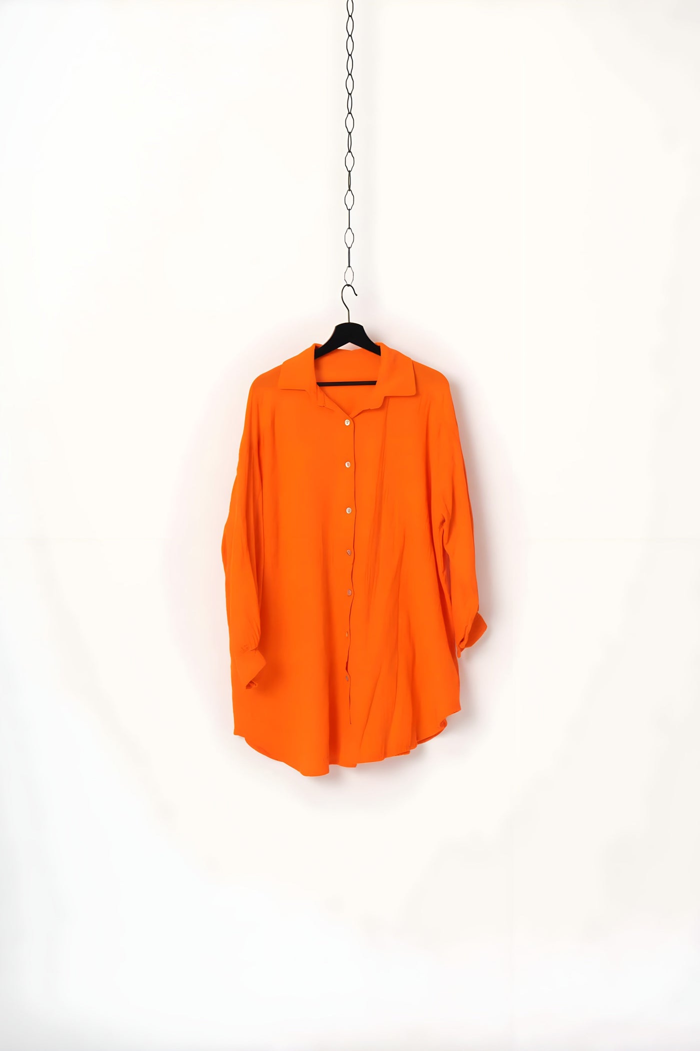 Classic Long Blouse - Neon Orange